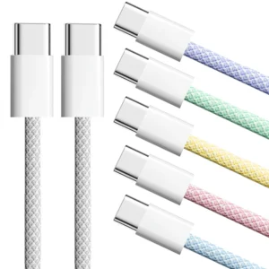 USB-C to Type C Color Cable For Apple iPhone 15 PD 60W Fast Charging For Huawei Xiaomi Samsung Type C Weaving Cable Accessories