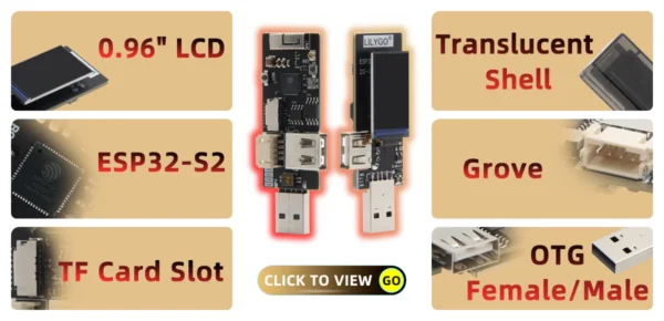 LILYGO® T-Dongle-S3 For NerdMiner V2 ESP32-S3 Development Board Dongle 0.96 inch ST7735 LCD Display WiFi Bluetooth TF Card - Image 13